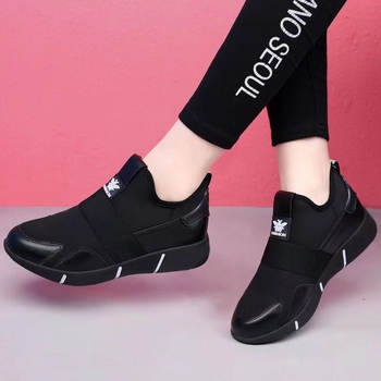 Ženske cipele za proljeće i jesen, prozračna mreža, mekani potplat, svestrane kožne cipele za hodanje, lijene cipele bez nazuvanja, velika veličina