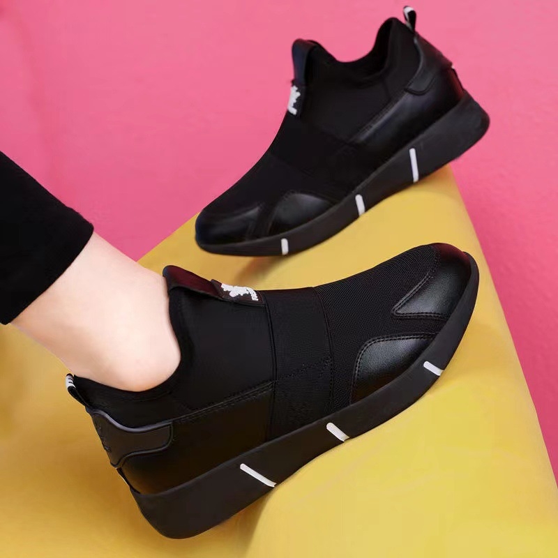 Ženske cipele za proljeće i jesen, prozračna mreža, mekani potplat, svestrane kožne cipele za hodanje, lijene cipele bez nazuvanja, velika veličina