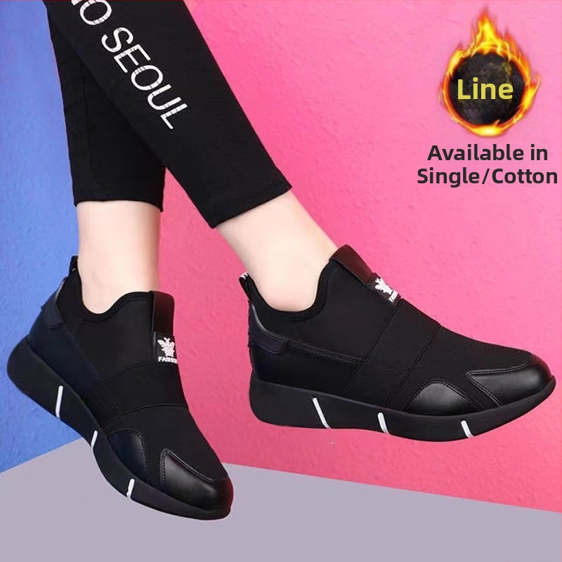 Ženske cipele za proljeće i jesen, prozračna mreža, mekani potplat, svestrane kožne cipele za hodanje, lijene cipele bez nazuvanja, velika veličina