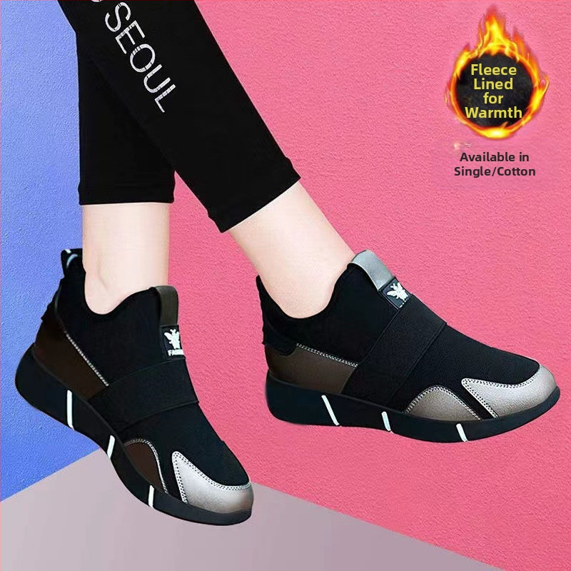 Ženske cipele za proljeće i jesen, prozračna mreža, mekani potplat, svestrane kožne cipele za hodanje, lijene cipele bez nazuvanja, velika veličina