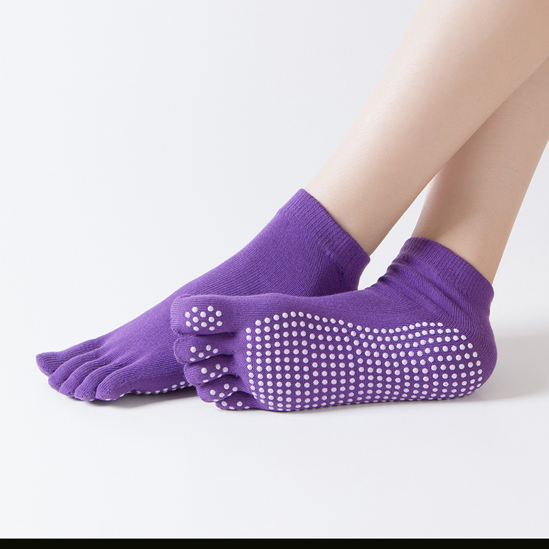 Spalvingos jogos kojinės su taškeliais ir kryžiumi, neslystančios penkių pirštų kojinės, šokių kojinės, atvira nosimi ir ilgomis pirštų jogos kojinės, tiesioginis pristatymas