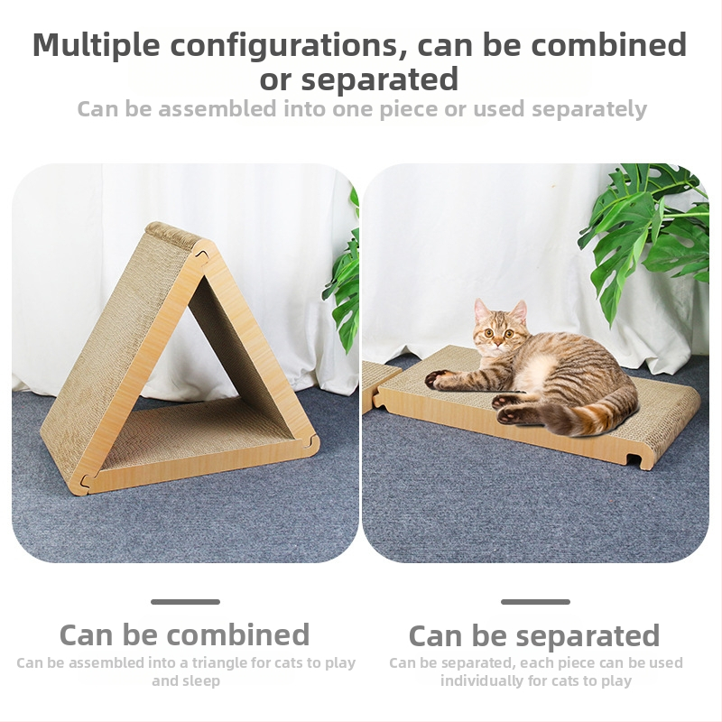 Нова голяма дъска за драскане на котки, геометрична вертикална триъгълна дъска за котешко гнездо, многофункционална дъска за драскане, гофрирана хартия, играчки за котки