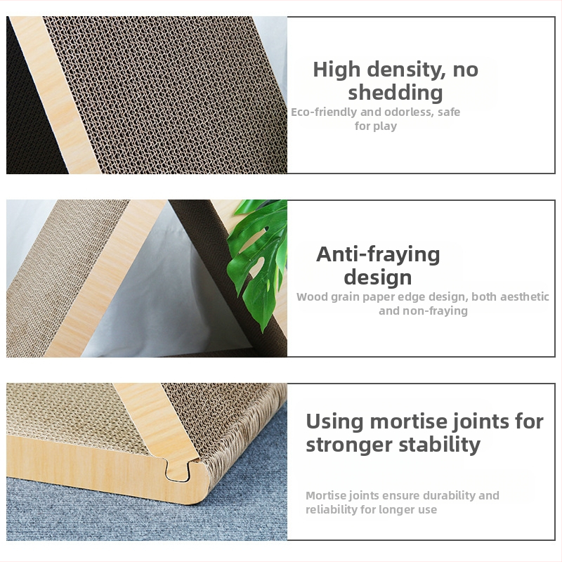 Нова голяма дъска за драскане на котки, геометрична вертикална триъгълна дъска за котешко гнездо, многофункционална дъска за драскане, гофрирана хартия, играчки за котки