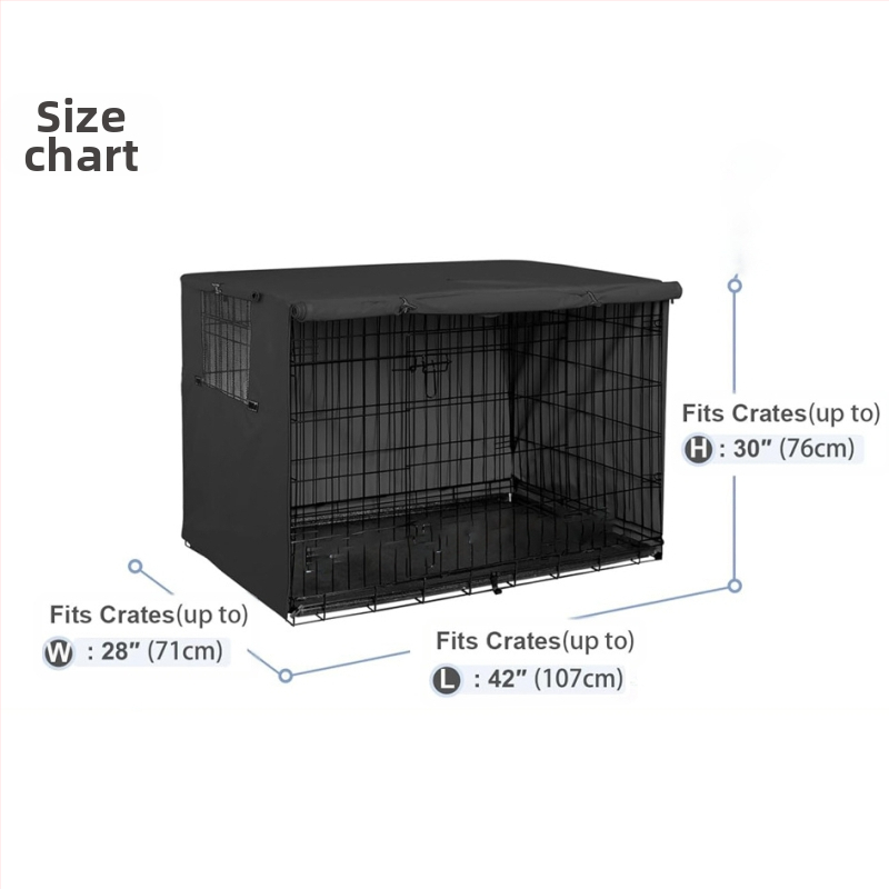 Трансгранично покривало за кучешка клетка Amazon, здраво покривало за външна кучешка клетка от оксфордски плат, желязно покривало за клетка, ветроустойчиво, дъждоустойчиво, снегоустойчиво и прахоустойчиво покривало