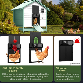 Suur piiriülene uus kanakuudi uks, täisautomaatne päikesepaneelidega kanauks, intelligentne muljumisvastane lemmikloomauks, valgustundlik ajastus