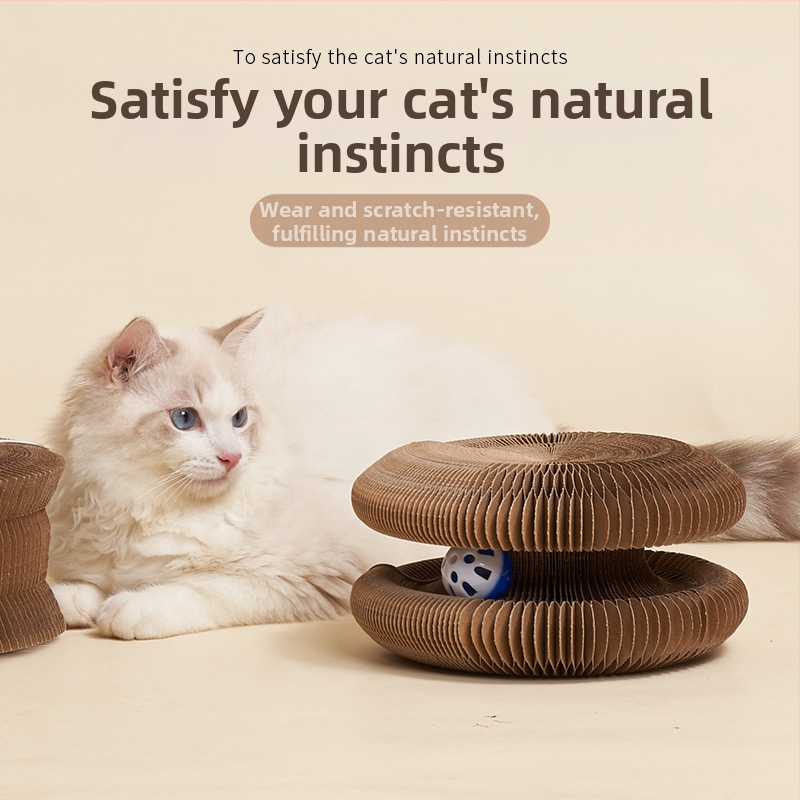 Дъска за драскане с органна котка, трансформираща се играчка за котки с камбанка, шлифоваща котешка лапа, рамка за катерене за котки, гофрирана хартия, самозалепващо се, устойчиво на надраскване, котешко гнездо