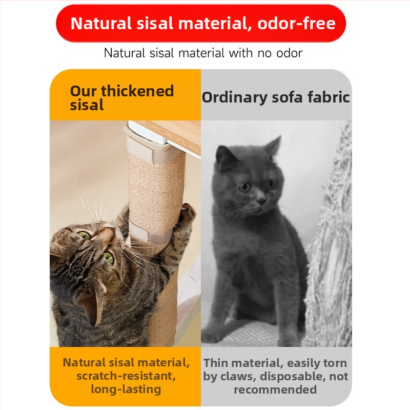Крак за маса за играчки за котки, подложка за драскане от сизал, дъска за драскане от котки, устойчива на износване, защита от чипове, маса и стол, шлифоване на нокти, артефакти за котки