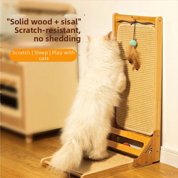 Täispuidust sisal kassi kraapimislaud L-kujuline vertikaalne kulumiskindel mittekiirenev ülisuur kassi kraapimispadi kassi küünislaua lihvimisküünisega kassimänguasi