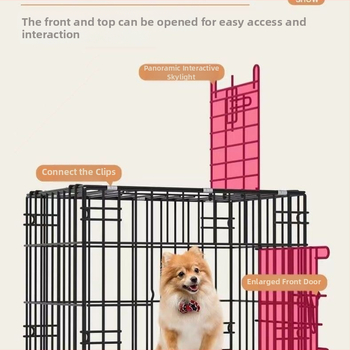 Összecsukható kutyaketrec kis kutyáknak és közepes méretű kutyáknak, teddy bichon corgi különleges háztartási beltéri vasketrec toalettel