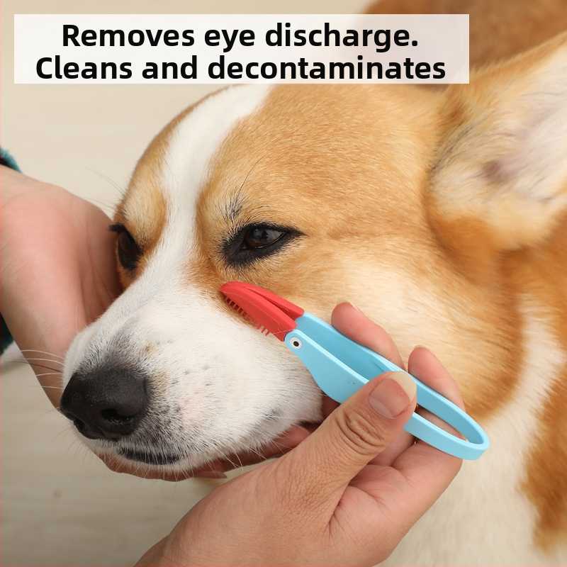 Четка за сълзи за домашни любимци, четка за очни изпражнения за котки и кучета, четка за възли, щипка за почистване на очи, мека четка, ексклузивно за Amazon