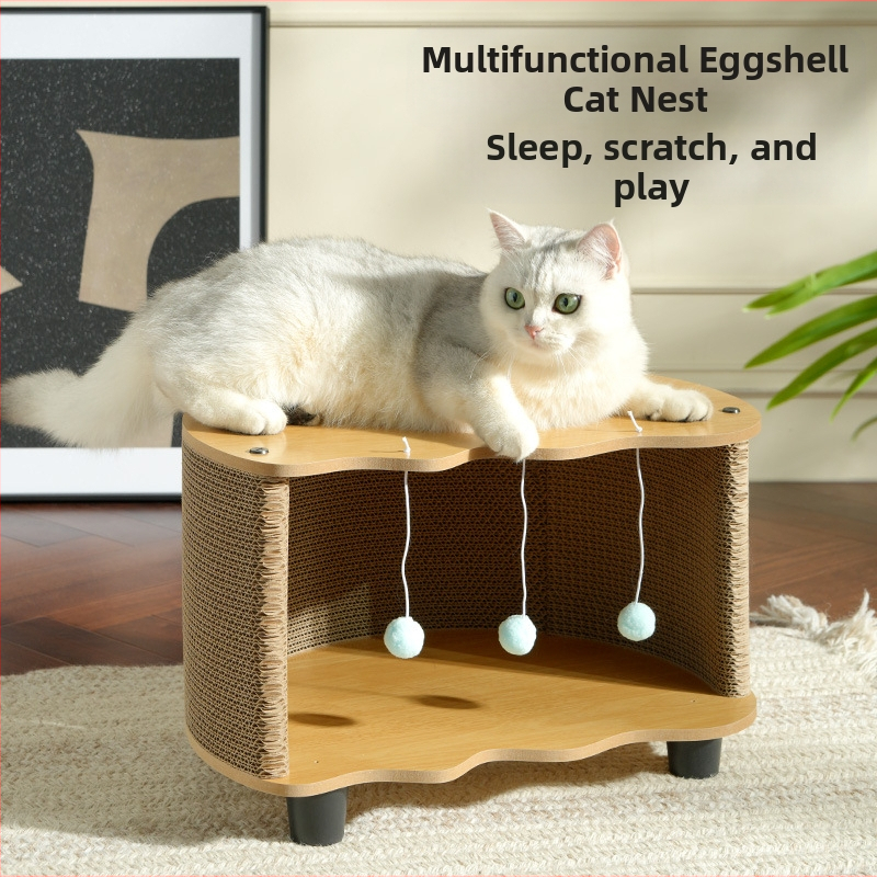Nova daska za grebanje mačaka u obliku ljuske jajeta, mačje gnijezdo, integrirani stolić za kavu za dnevni boravak, univerzalna igračka otporna na habanje i prezriva za mačke