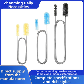 Krāsainas ledusskapja šļūtenes tīrīšanas birste no nerūsējošā tērauda, elastīga birste, pudeļu notekcaurule, tualetes kanalizācijas birste vairumtirdzniecībā