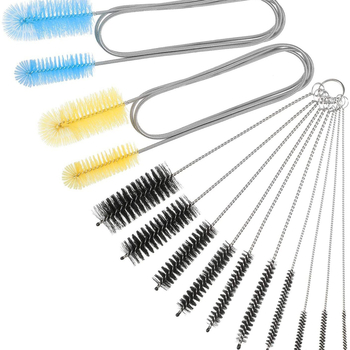 Krāsainas ledusskapja šļūtenes tīrīšanas birste no nerūsējošā tērauda, elastīga birste, pudeļu notekcaurule, tualetes kanalizācijas birste vairumtirdzniecībā