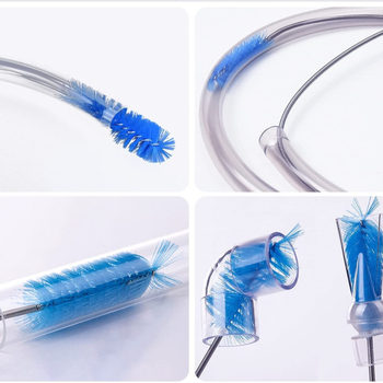 Krāsainas ledusskapja šļūtenes tīrīšanas birste no nerūsējošā tērauda, elastīga birste, pudeļu notekcaurule, tualetes kanalizācijas birste vairumtirdzniecībā