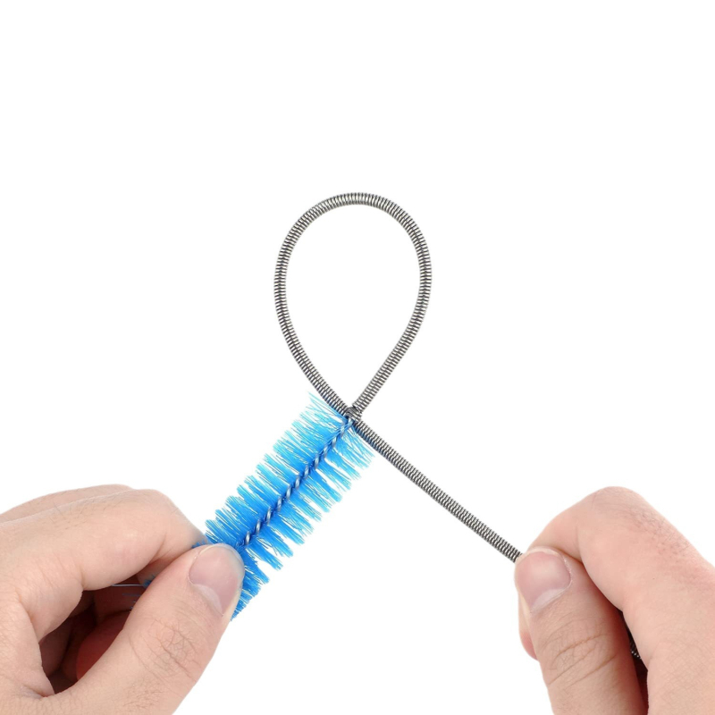 Krāsainas ledusskapja šļūtenes tīrīšanas birste no nerūsējošā tērauda, elastīga birste, pudeļu notekcaurule, tualetes kanalizācijas birste vairumtirdzniecībā