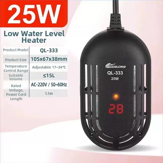 Akvariumo šildymo strypas, automatinis, pastovios temperatūros, mažas mini vėžliukas, šildymo strypas, tropinės žuvys, šviesus jūros vanduo, universalus kvarcinis, atsparus sprogimui.