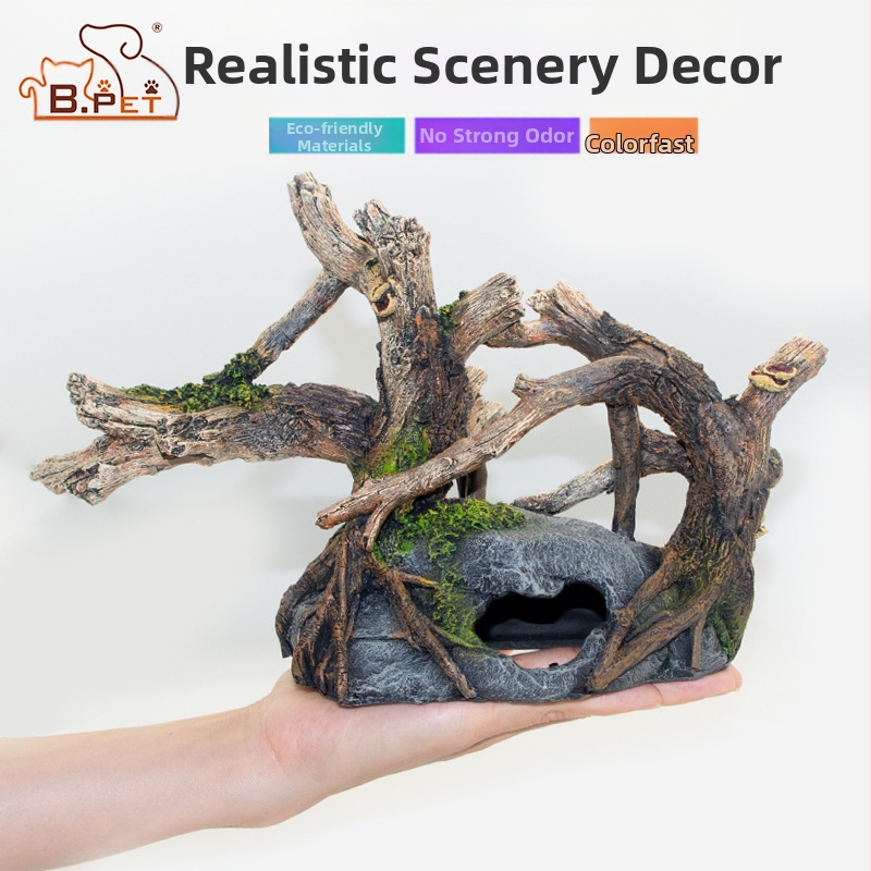 Rūpnīcas vairumtirdzniecības akvārija zivju tvertnes ainavu veidošanas zivju tvertnes dekorēšana krūmu simulācija krūmu rotājumi zivis un garneles Shelter House