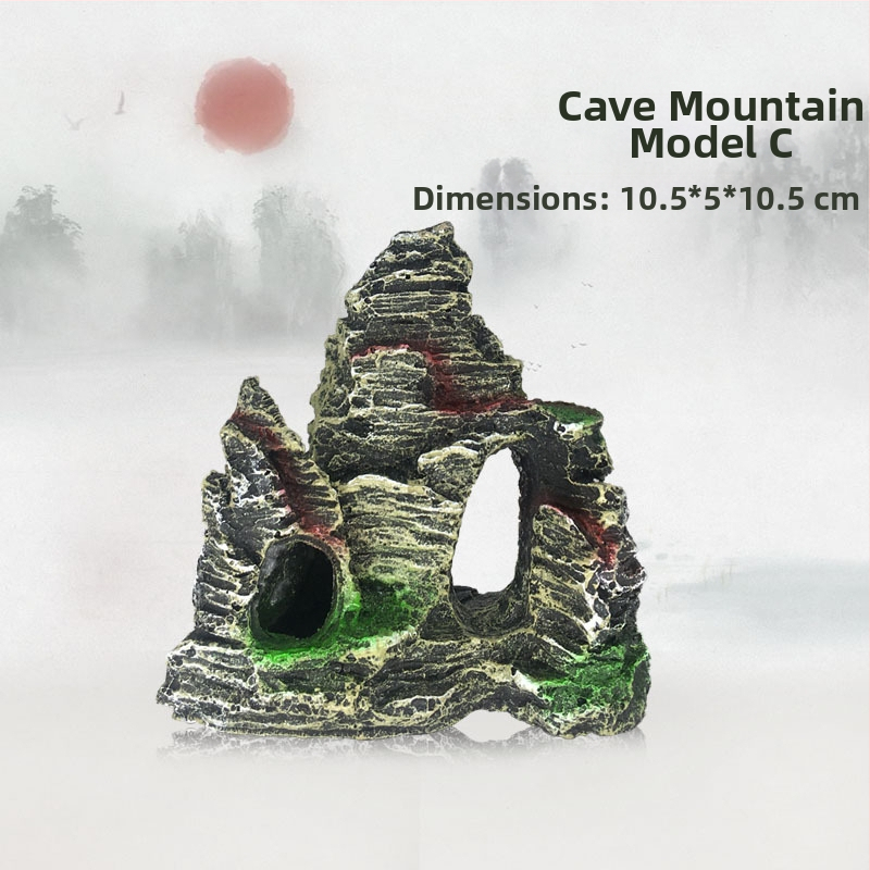 Karsto kalnu akmeņu zivju tvertnes ainavu dekoratīvās klinšu imitācijas sveķu akvārija dekorēšanas rotājumi rūpnīcas tieša piegāde