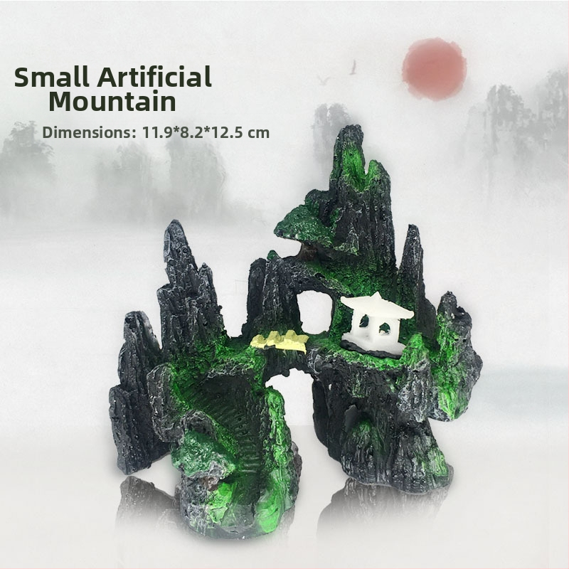 Karsto kalnu akmeņu zivju tvertnes ainavu dekoratīvās klinšu imitācijas sveķu akvārija dekorēšanas rotājumi rūpnīcas tieša piegāde