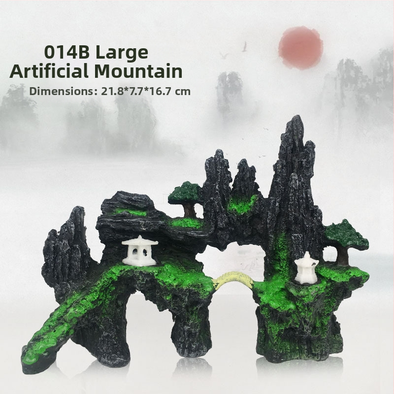 Karsto kalnu akmeņu zivju tvertnes ainavu dekoratīvās klinšu imitācijas sveķu akvārija dekorēšanas rotājumi rūpnīcas tieša piegāde