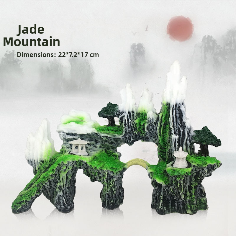 Karsto kalnu akmeņu zivju tvertnes ainavu dekoratīvās klinšu imitācijas sveķu akvārija dekorēšanas rotājumi rūpnīcas tieša piegāde