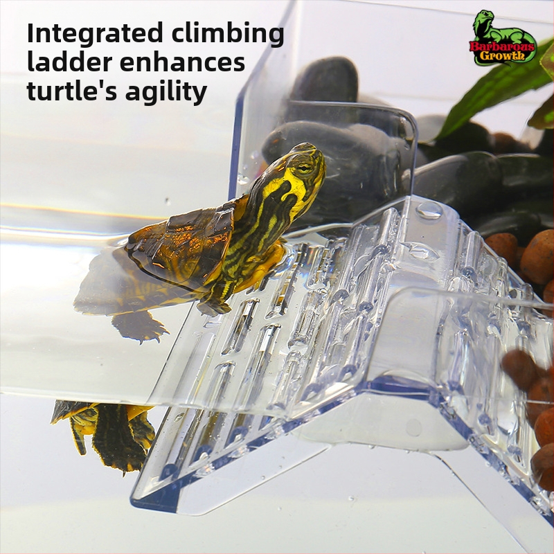 Бразилска костенурка акрилна маса за сушене на костенурки саксия за катерене на костенурки пейзажна костенурка кутия костенурка прозрачна високо ниво на водата плаващ остров маса за костенурки сушене гръб