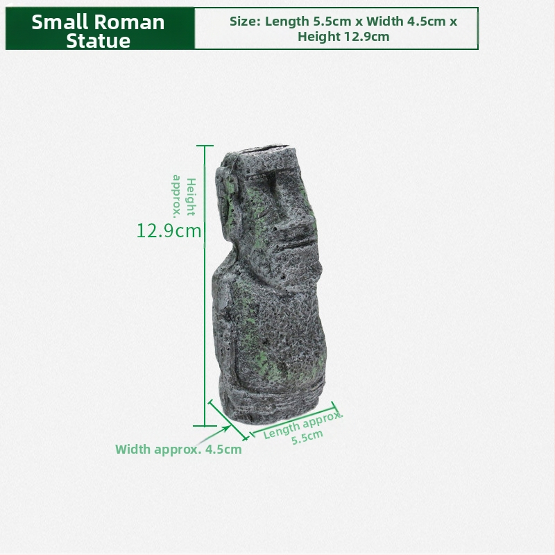 Cilvēka sejas akmens statuja Lieldienu salas sveķu akmens statuja zivju tvertnes ainavu rāpojošās kastes dekorācija ainavu akvārija statujas dekorācija