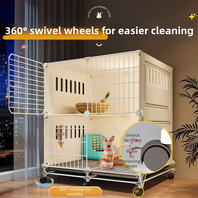 Trušu būris mājsaimniecībai Īpaši liels divslāņu iekštelpu speciāls automātisks mēslu tīrīšanas holandiešu cūku būris Divslāņu platforma Maza villa