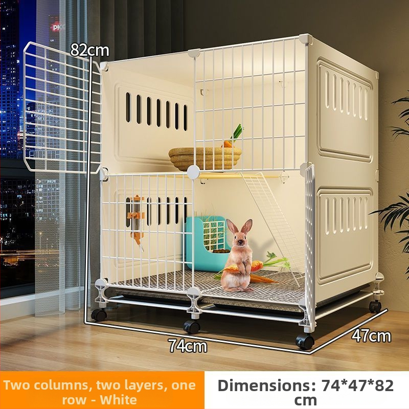 Küülikupuur majapidamiseks, eriti suur, kahekihiline, siseruumides kasutatav spetsiaalne automaatne sõnnikupuhastuspuur, kahekihiline platvorm, väike villa