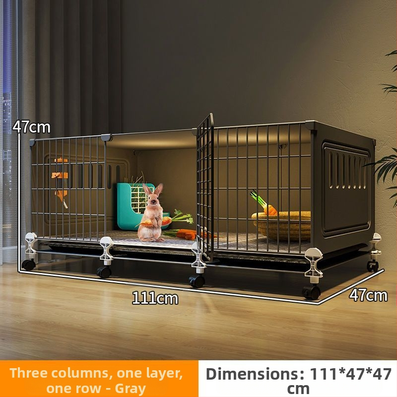 Küülikupuur majapidamiseks, eriti suur, kahekihiline, siseruumides kasutatav spetsiaalne automaatne sõnnikupuhastuspuur, kahekihiline platvorm, väike villa