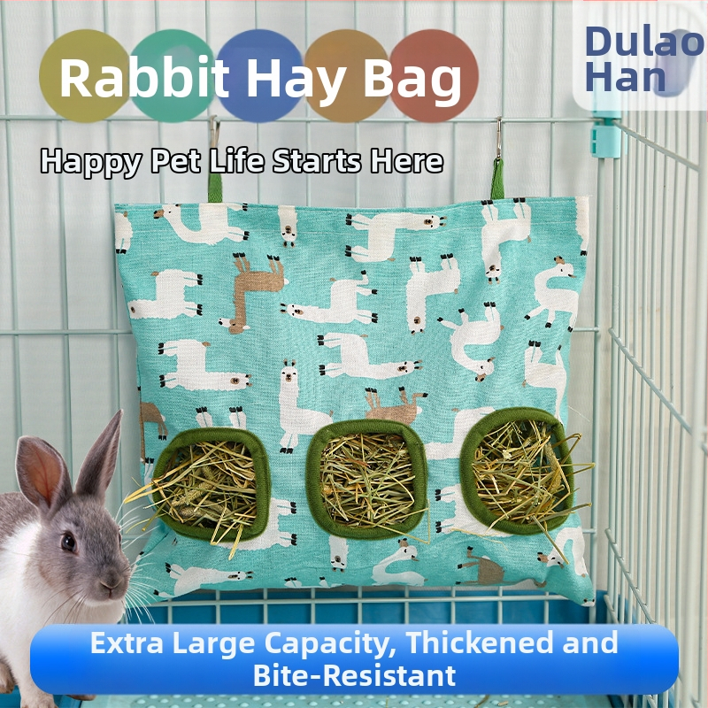 Трансгранична торба за хранене с трева за зайци, стойка за трева на едро, заек, морско свинче, висяща торба за хранене със сено, торба за трева за зайци