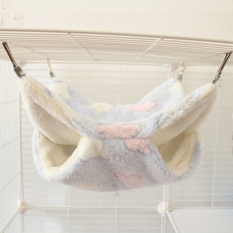 Hamac mic pentru animale de companie, sac de miere, sandwich cu scorpie, hamac agățat pentru veveriță, sac de dormit dublu strat cald, hamac de toamnă și iarnă cu căptușeală din fleece pentru veveriță