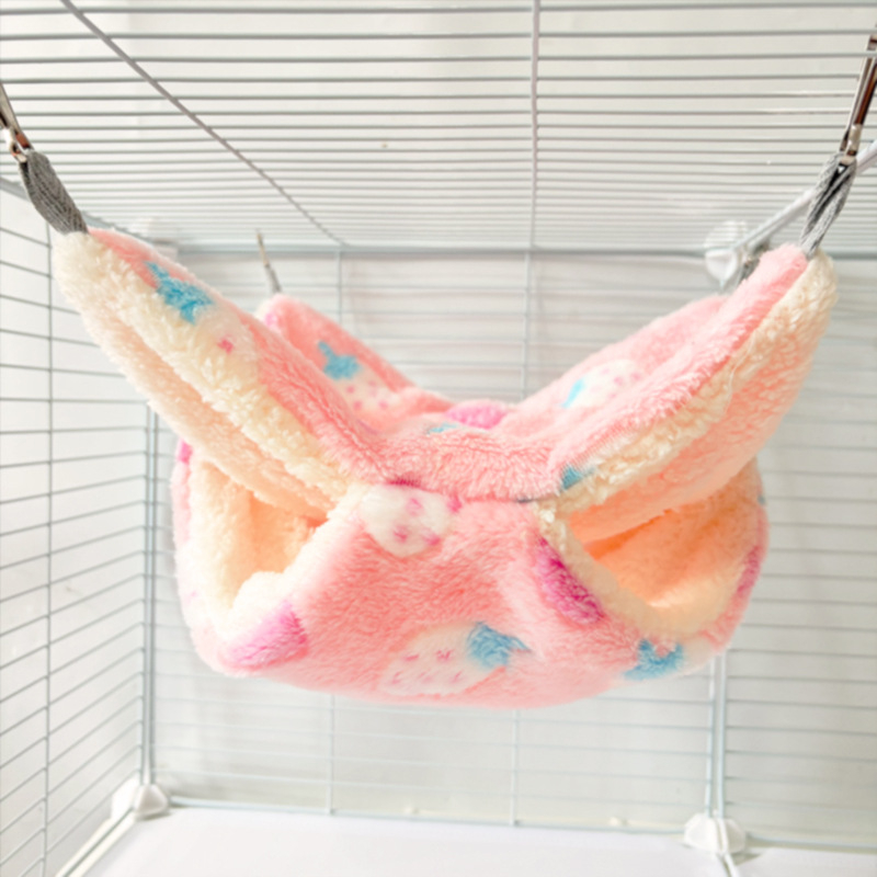 Hamac mic pentru animale de companie, sac de miere, sandwich cu scorpie, hamac agățat pentru veveriță, sac de dormit dublu strat cald, hamac de toamnă și iarnă cu căptușeală din fleece pentru veveriță