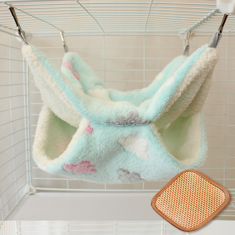 Hamac mic pentru animale de companie, sac de miere, sandwich cu scorpie, hamac agățat pentru veveriță, sac de dormit dublu strat cald, hamac de toamnă și iarnă cu căptușeală din fleece pentru veveriță