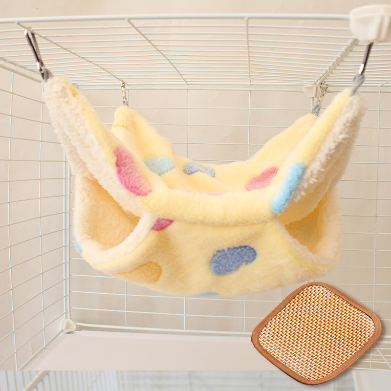 Hamac mic pentru animale de companie, sac de miere, sandwich cu scorpie, hamac agățat pentru veveriță, sac de dormit dublu strat cald, hamac de toamnă și iarnă cu căptușeală din fleece pentru veveriță