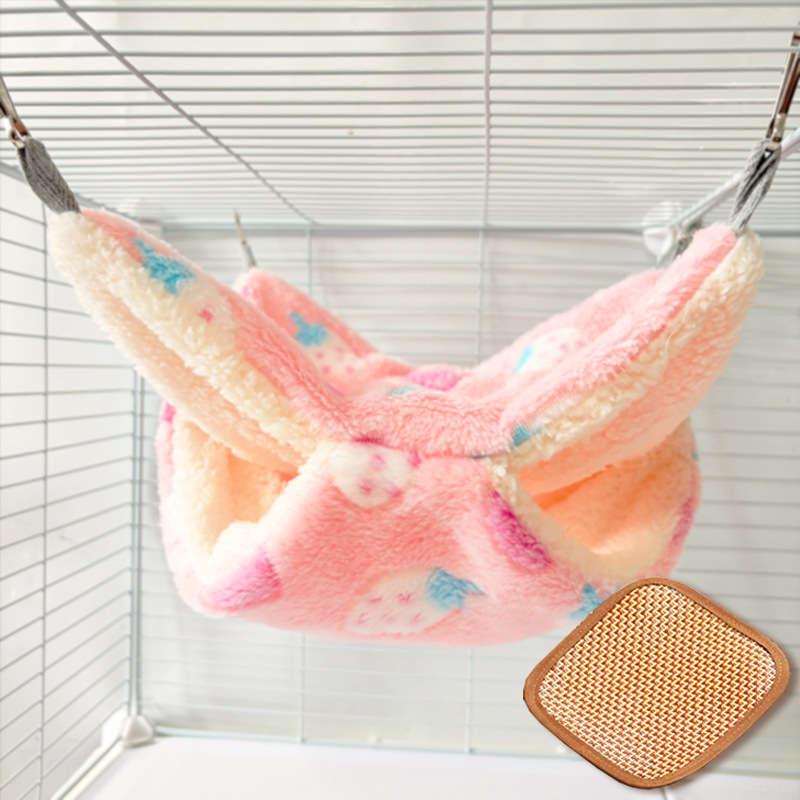 Hamac mic pentru animale de companie, sac de miere, sandwich cu scorpie, hamac agățat pentru veveriță, sac de dormit dublu strat cald, hamac de toamnă și iarnă cu căptușeală din fleece pentru veveriță