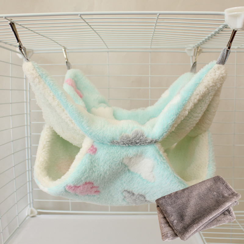 Hamac mic pentru animale de companie, sac de miere, sandwich cu scorpie, hamac agățat pentru veveriță, sac de dormit dublu strat cald, hamac de toamnă și iarnă cu căptușeală din fleece pentru veveriță