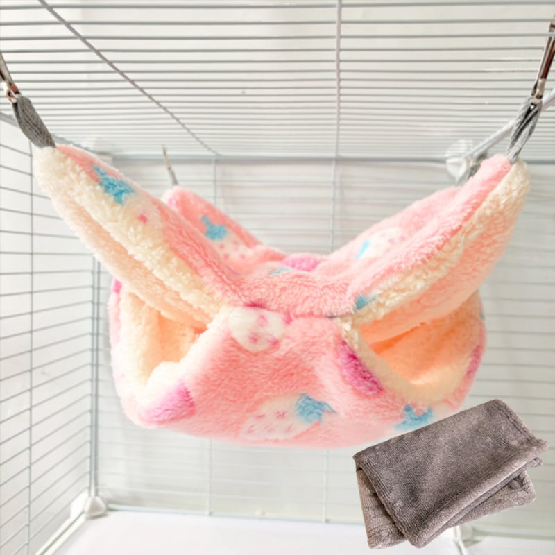 Hamac mic pentru animale de companie, sac de miere, sandwich cu scorpie, hamac agățat pentru veveriță, sac de dormit dublu strat cald, hamac de toamnă și iarnă cu căptușeală din fleece pentru veveriță