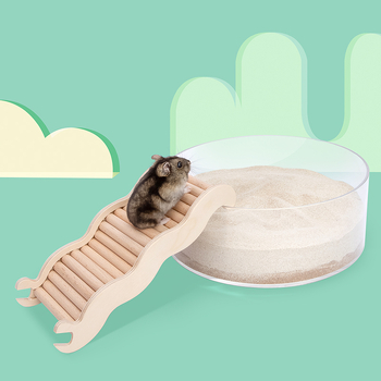 Zelta lāča mazā kāmīša platforma, kāpšanas kāpnes, kāpņu mēbeles, būra piederumi, ainavu rotaļlietas, dzīvības preces