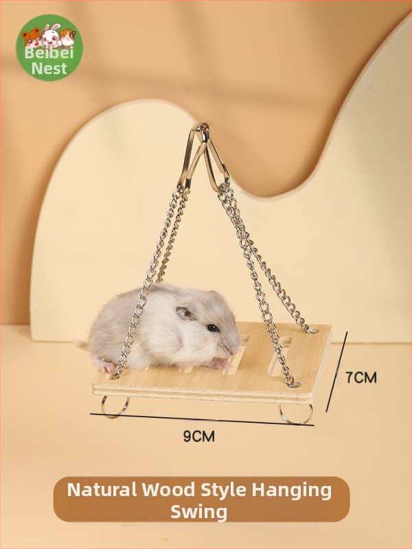 Zelta lāča mazā kāmīša platforma, kāpšanas kāpnes, kāpņu mēbeles, būra piederumi, ainavu rotaļlietas, dzīvības preces