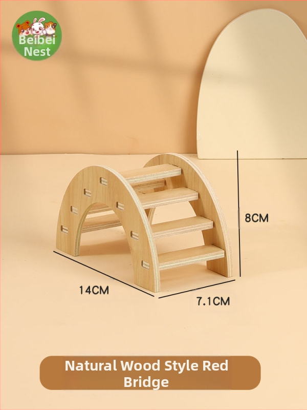 Zelta lāča mazā kāmīša platforma, kāpšanas kāpnes, kāpņu mēbeles, būra piederumi, ainavu rotaļlietas, dzīvības preces