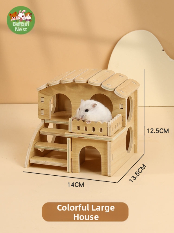 Zelta lāča mazā kāmīša platforma, kāpšanas kāpnes, kāpņu mēbeles, būra piederumi, ainavu rotaļlietas, dzīvības preces