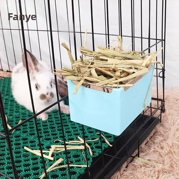 Δωρεάν αποστολή/Μπολ τροφής για κατοικίδια 10 ετών/Κουνέλι A144- Ταΐστρα χόρτου με ενσωματωμένο δοχείο τροφής για ινδικά χοιρίδια