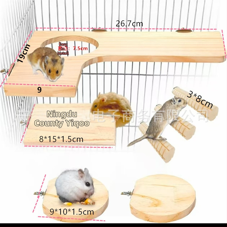 5-dielna sada papagájov, škrečkov, činčil, veveričiek a platformy Honey Dai Pine dodávaná z výroby