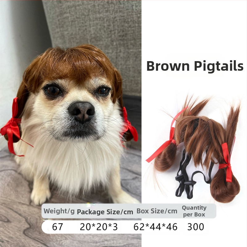 Naminio gyvūnėlio perukas, šuns, katės, tvarkingi kirpčiukai, sprogstamoji galva, meškiuko suknelė, juokingi šventiniai reikmenys