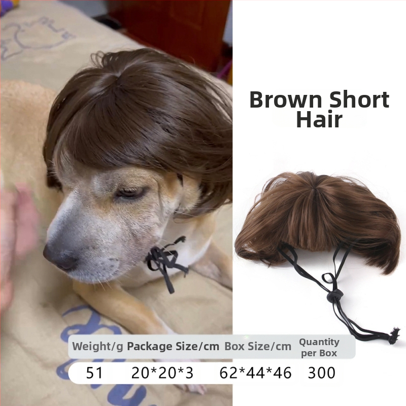 Naminio gyvūnėlio perukas, šuns, katės, tvarkingi kirpčiukai, sprogstamoji galva, meškiuko suknelė, juokingi šventiniai reikmenys