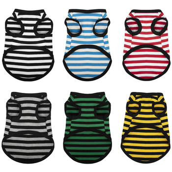 Triibuline koeravest Amazoni lemmikloomale punase ja valge triibulise puuvillase vestiga suvine varrukateta puuvillane triibuline koeravest
