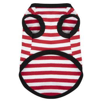 Triibuline koeravest Amazoni lemmikloomale punase ja valge triibulise puuvillase vestiga suvine varrukateta puuvillane triibuline koeravest