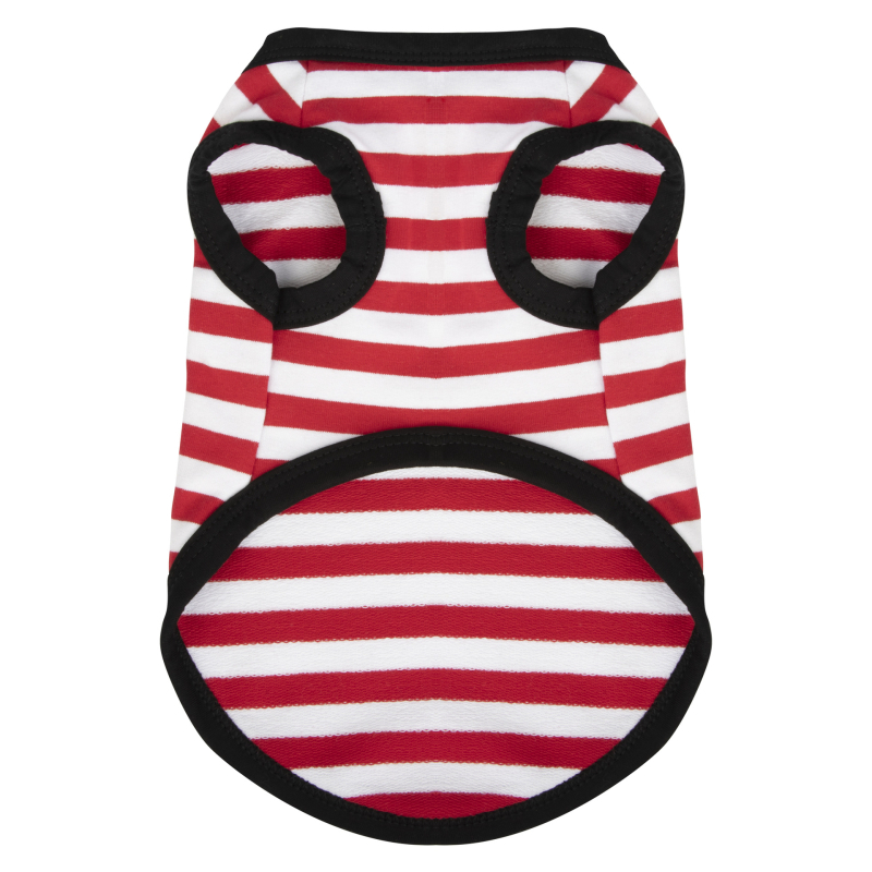 Triibuline koeravest Amazoni lemmikloomale punase ja valge triibulise puuvillase vestiga suvine varrukateta puuvillane triibuline koeravest