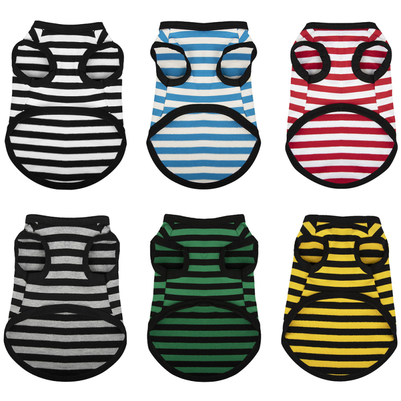 Triibuline koeravest Amazoni lemmikloomale punase ja valge triibulise puuvillase vestiga suvine varrukateta puuvillane triibuline koeravest